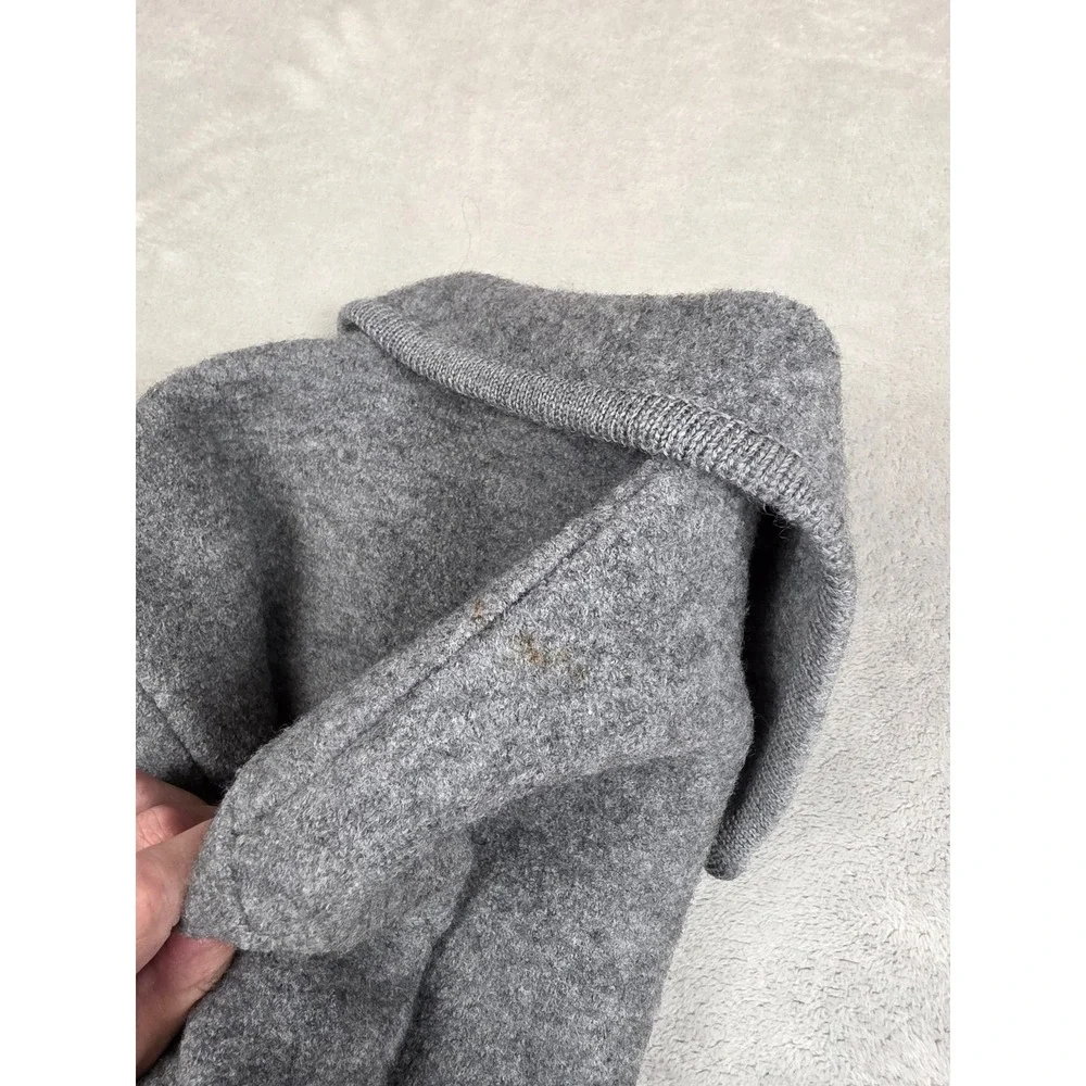 Talbots Cardigan Sweater Women M Gray 100% Wool Button Front Pocket Jacket Read